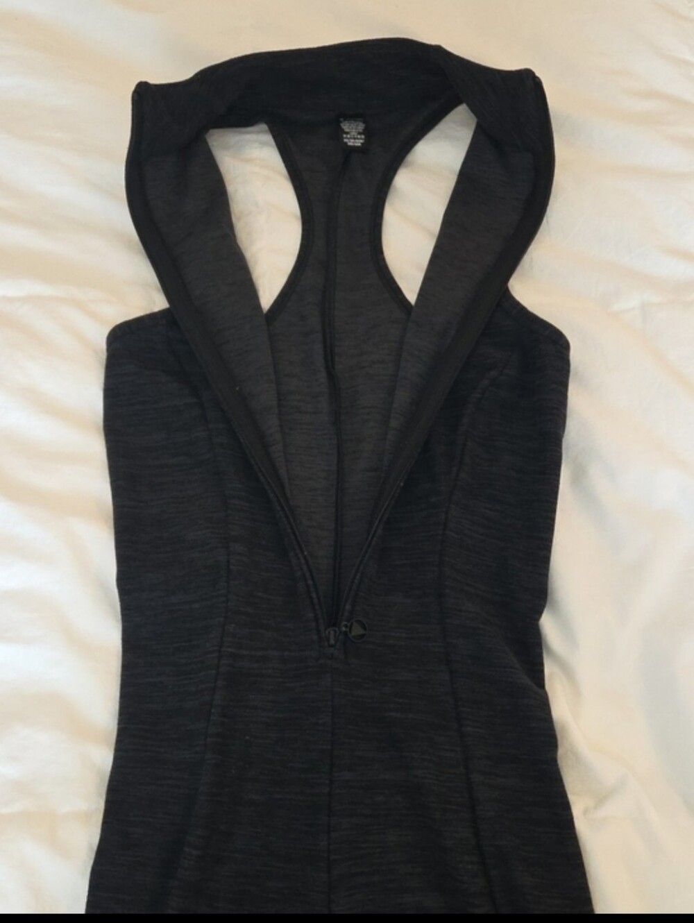 Victoria's Secret Black/Charcoal Gray Sleeveless Mock-Neck Full Body Jumpsuit